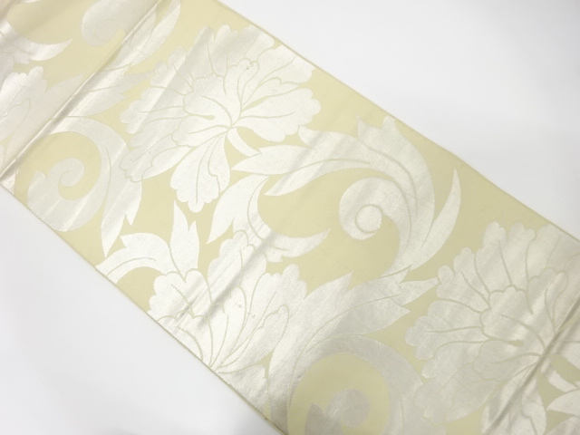 JAPANESE KIMONO / ANTIQUE FUKURO OBI / SILK / WOVEN FLOWER ARABESQUE